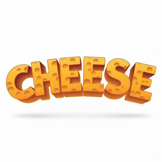 Efecto de texto de fuente 3D de queso