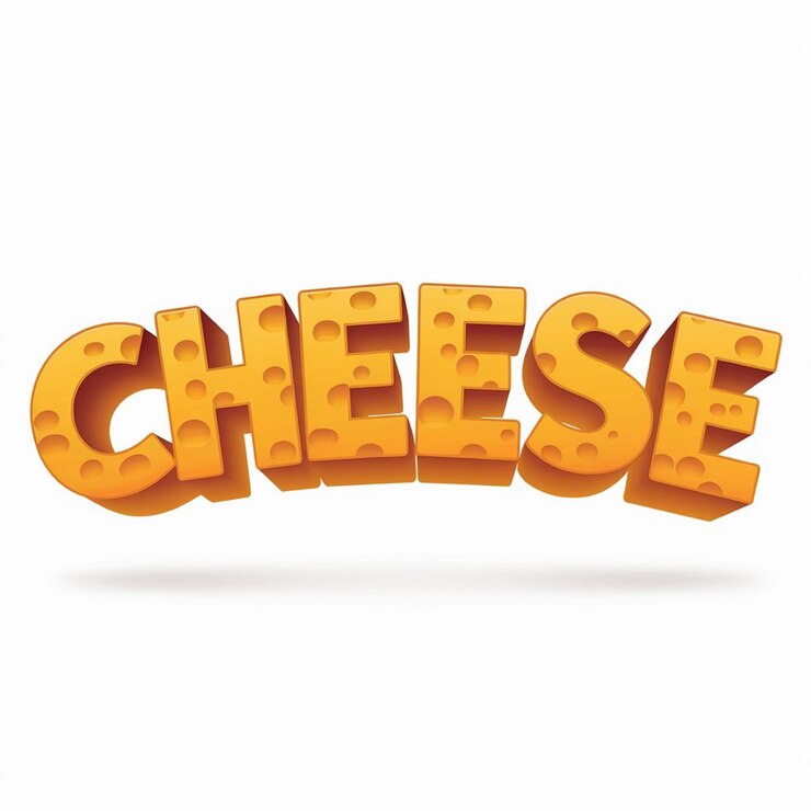 Foto efecto de texto de fuente 3d de queso