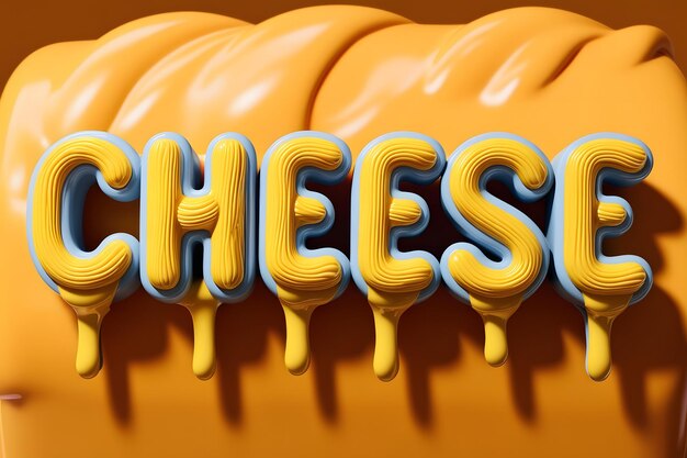 Un efecto de texto con fuente de queso líquido