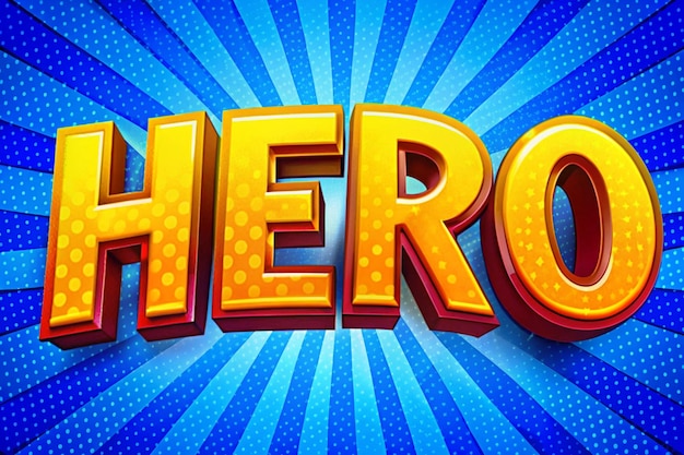 Efecto de texto de héroe 3D