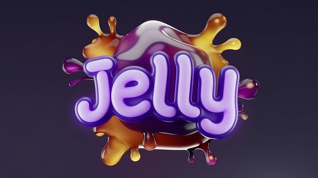 efecto de texto de jalea con gotas líquidas jalea como textura jalea salpicaduras realistas de jalea
