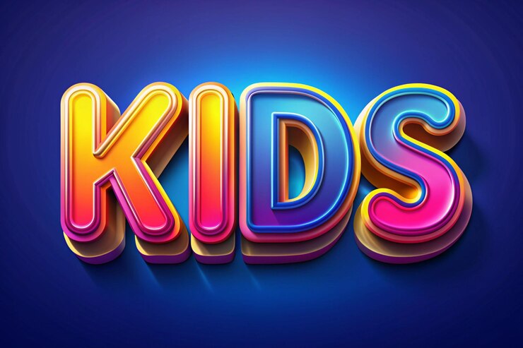 Foto efecto de texto para niños en 3d