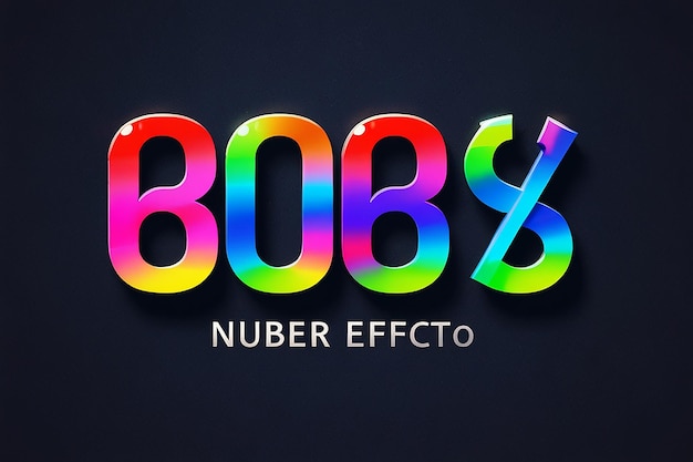 Efecto de texto de número editable con nivel de porcentaje