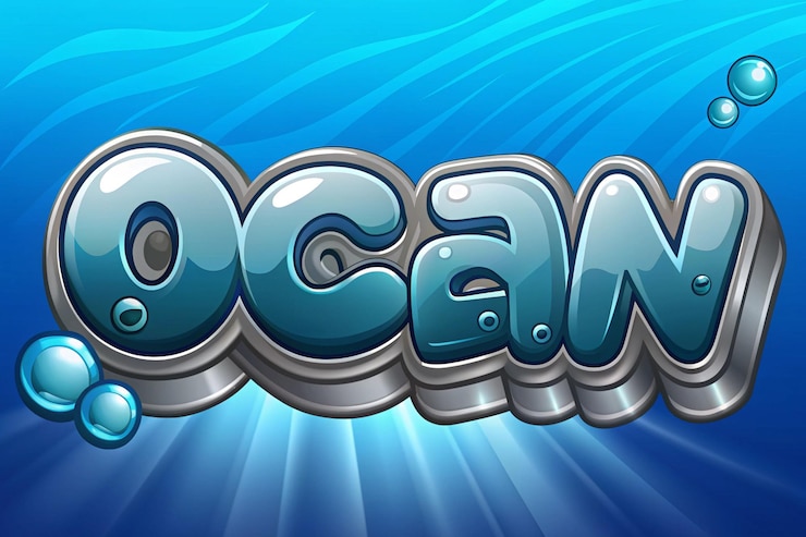 Foto efecto de texto oceánico 3d