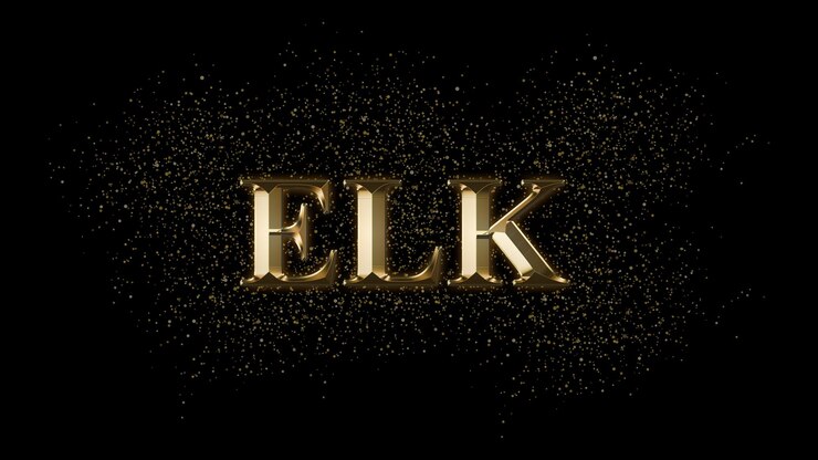 Foto efecto de texto de oro elk texto de oro con chispas texto chapado en oro efecto nombre de animal