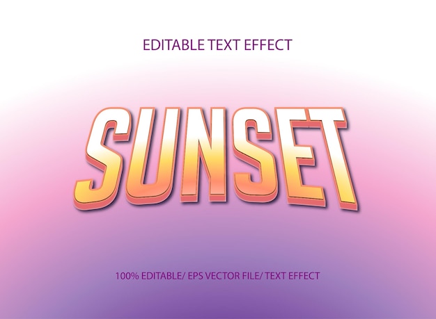 Efecto de texto de puesta de sol