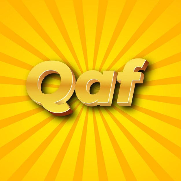 Efecto de texto Qaf Oro JPG atractivo fondo tarjeta foto confeti