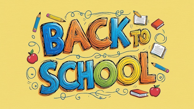 Efecto de texto de regreso a la escuela con Doodle