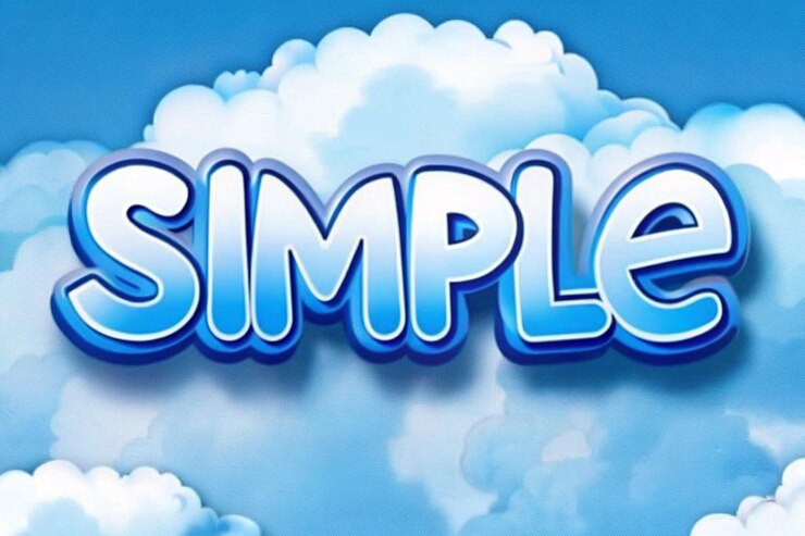 Foto efecto de texto simple en 3d