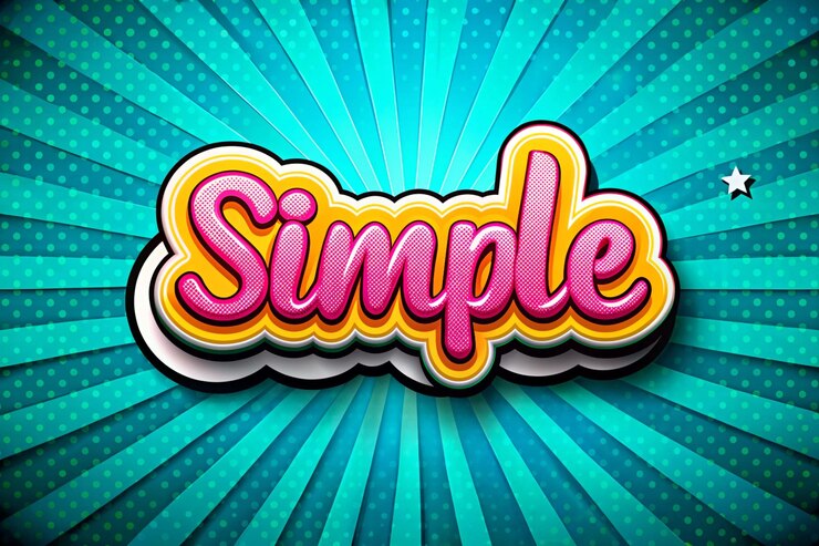 Foto efecto de texto simple en 3d