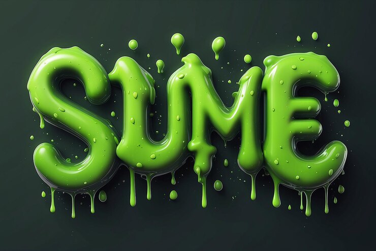 Foto efecto de texto slime psd
