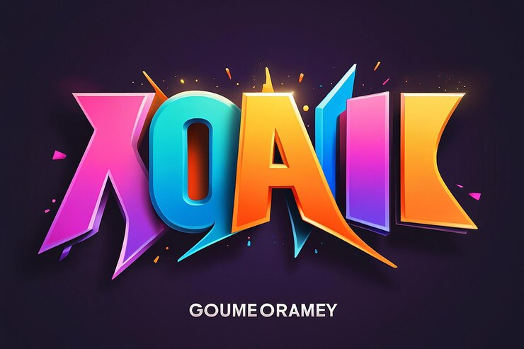 Foto efecto de tipo de logotipo de juego 3d moderno