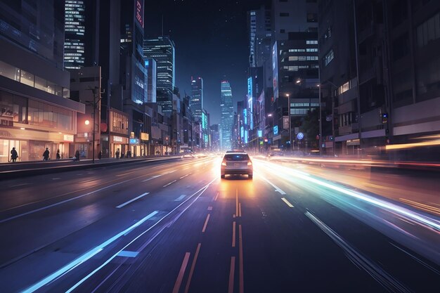 efecto de velocidad de movimiento con la noche de la ciudad