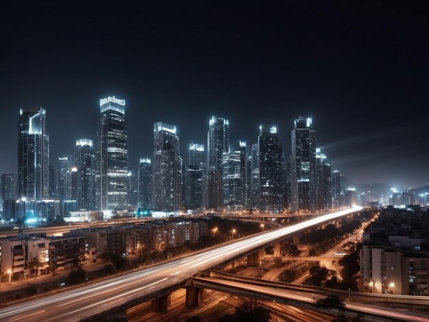 Efecto de velocidad de movimiento con la noche de la ciudad