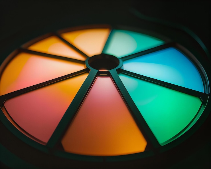 Foto efecto de vidriera de color arco iris con alta calidad