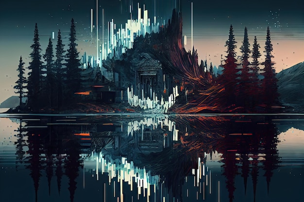Un efecto visual defectuoso que se asemeja a una señal digital que se pierde y luego se restaura