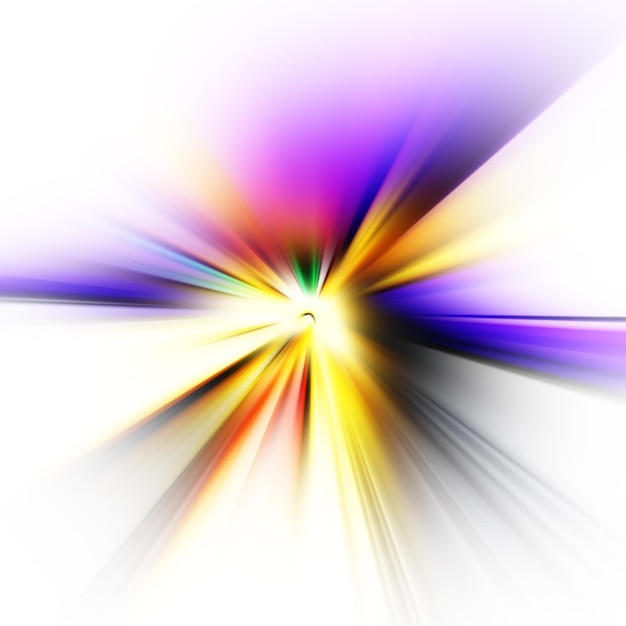 Efecto de zoom radial que combina rayas púrpuras y amarillas con movimiento dinámico