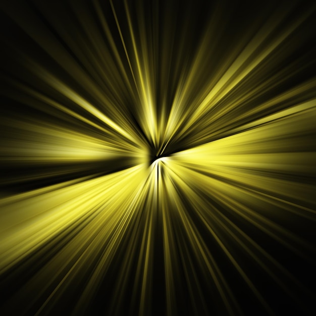 Efecto de zoom radial con rayas amarillas vibrantes que se desvanecen en negro