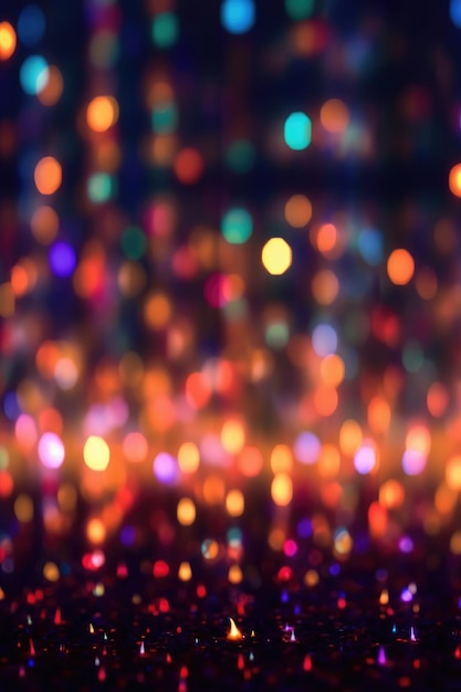 Efeito bokeh com fundo desfocado de luzes festivas criado com generative ai