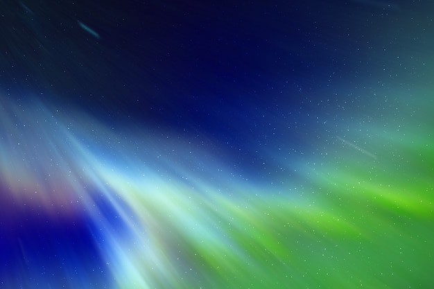 Efeito de aurora boreal colorida com céu estrelado