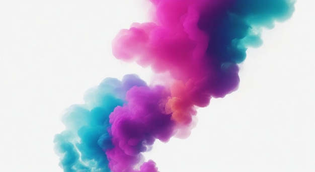 efeito de fumaça colorido isolado em um fundo branco