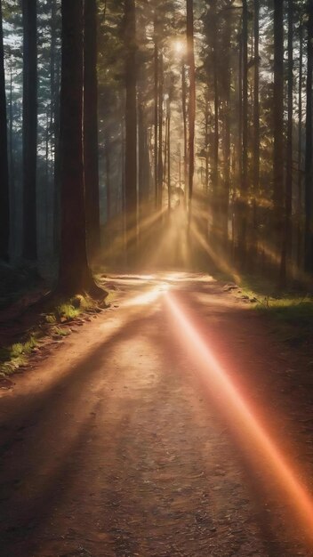 Efeito de luz da lente real vazamento de raio