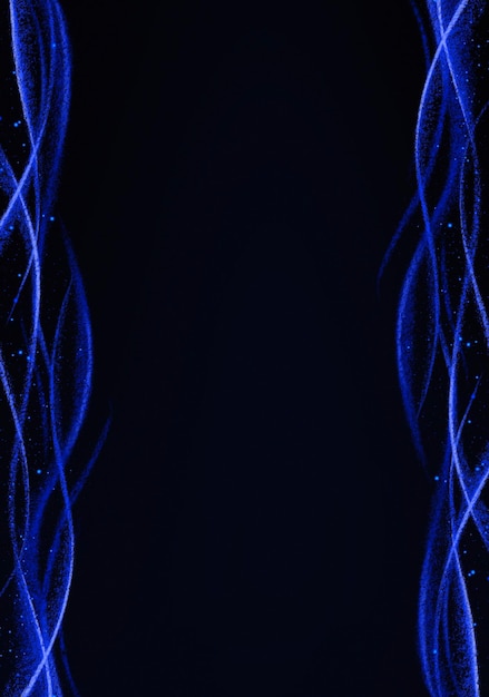 Foto efeito de luz de borda do quadro de onda de brilho azul frame border background