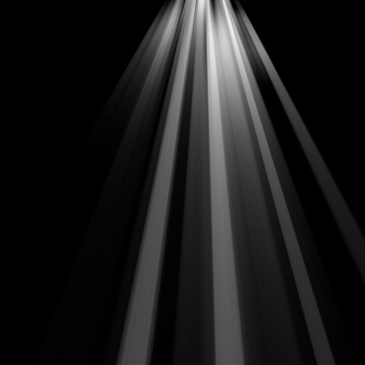 Foto efeito de luz solar isolado em fundo preto