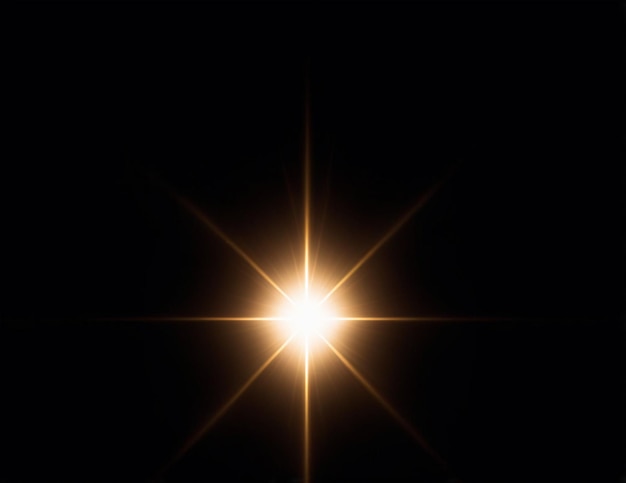 Efeito de luz transparente dourado lente digital flare flare luminoso luz transparente