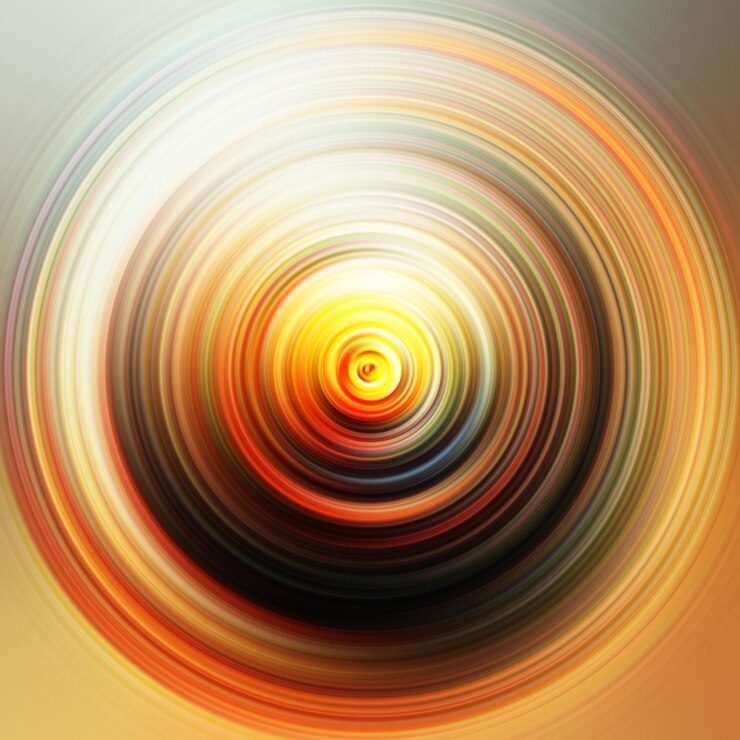 Foto efeito de movimento radial colorido fundo arredondado abstrato curvas de cor e esfera anéis e círculos de gradiente de várias cores papel de parede textura colorida pano de fundo e bandeira