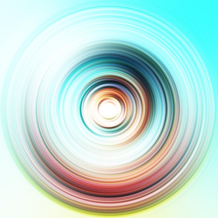 Foto efeito de movimento radial colorido fundo arredondado abstrato