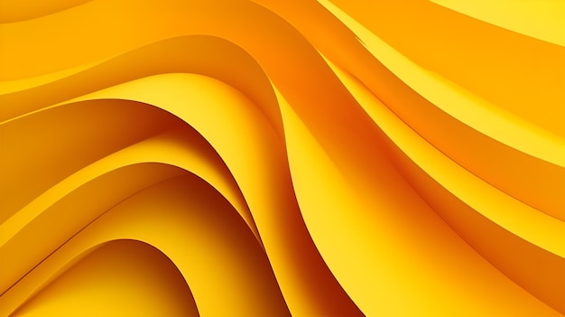 Efeito de papel dobrado abstrato Fundo amarelo colorido brilhante Labirinto feito de renderização em 3d de papel