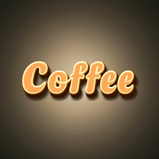 Efeito de texto de café 3D