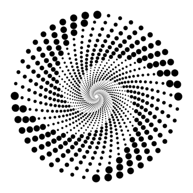 Efeito semitono png emblema em espiral fundo transparente