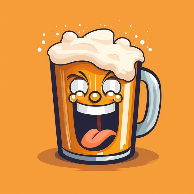 Foto effervescent cheers flat design icon uma caneca de cerveja com espuma