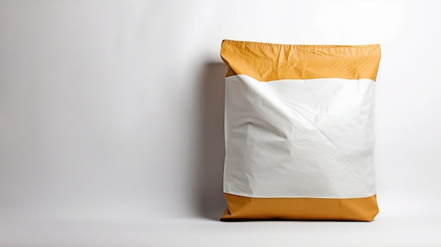 Effiziente Verpackungslösungen Leerer Postbeutel auf weißem Hintergrund Generative KI
