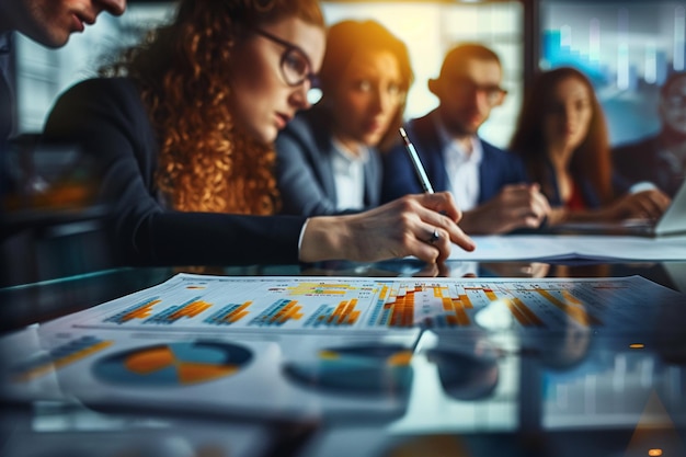 Foto eficiencia corporativa profesionales de oficinas que optimizan los procesos