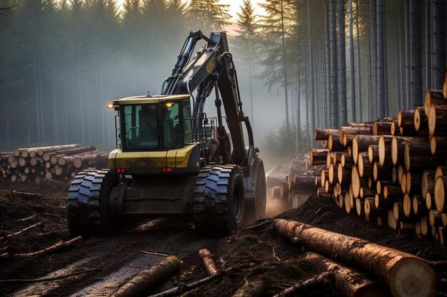 Eficiencia en la tala de la madera Optimización de la extracción de la madera Mejor imagen de Feller Buncher