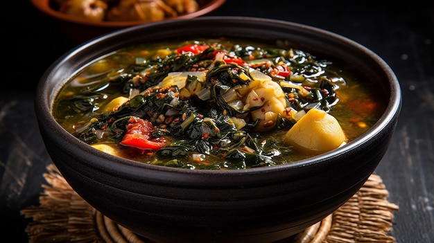 Efo elegusi es un plato de sopa popular de Nigeria