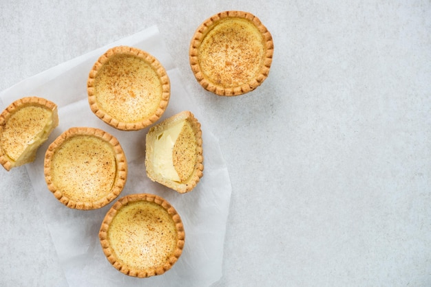 Egg Custard Tart traditionelles englisches portugiesisches chinesisches Dessert