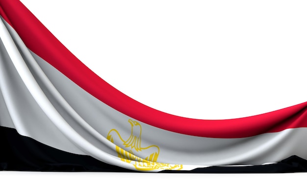 Egipto bandera nacional colgando tela banner 3D Rendering