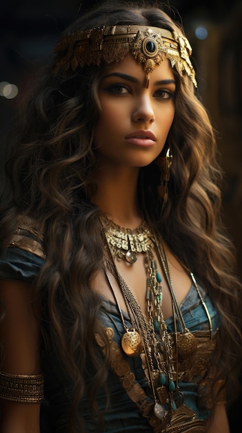 egipto hermosa niña 20 años fondo de pantalla del teléfono Professional Photo Generative Ai