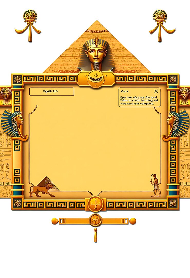 Foto egyptian theme layout screen para um streamer de história com gold and sand co game interface designl