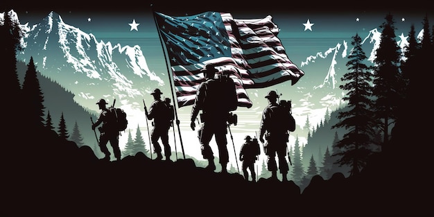 Ehrung und Erinnerung an die US-Streitkräfte bei patriotischen Anlässen Memorial Day Veterans Day usw