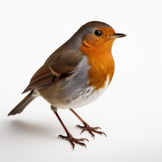 Ehrwürdiger Robin mit orange-braunen Flügeln in einem charaktervollen Tierporträt