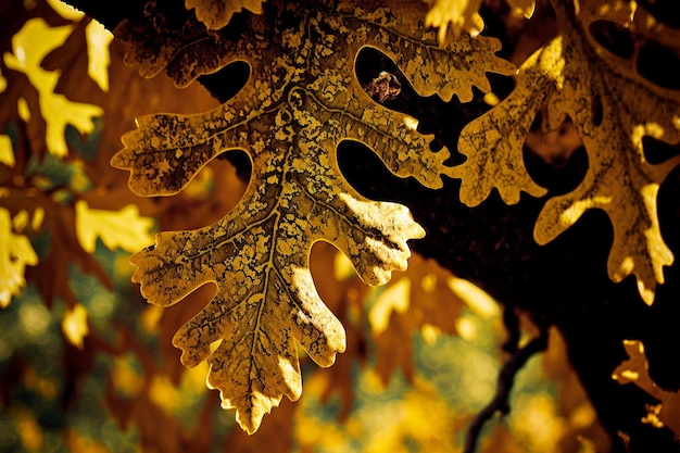 Foto eichenlaub im herbst