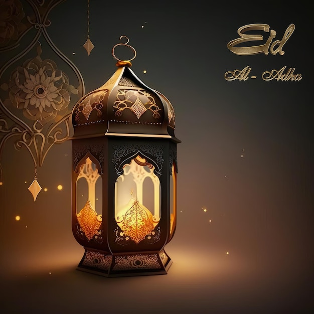 Eid Al Adha Banner Design Fondo árabe islámico para el festival de la comunidad musulmana Vacaciones musulmanas Ramadan Raya Hari EidalAdha y Mawlid Generative AI