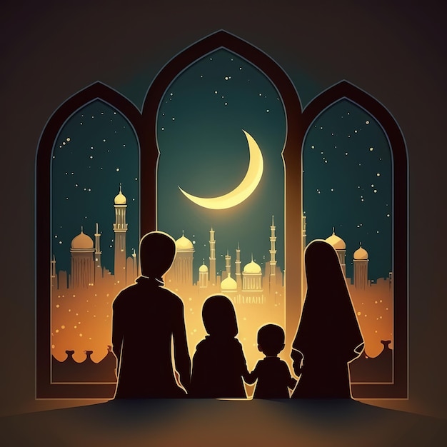 Eid Al Adha Banner Design Illustration Opferschafe Generative Ai