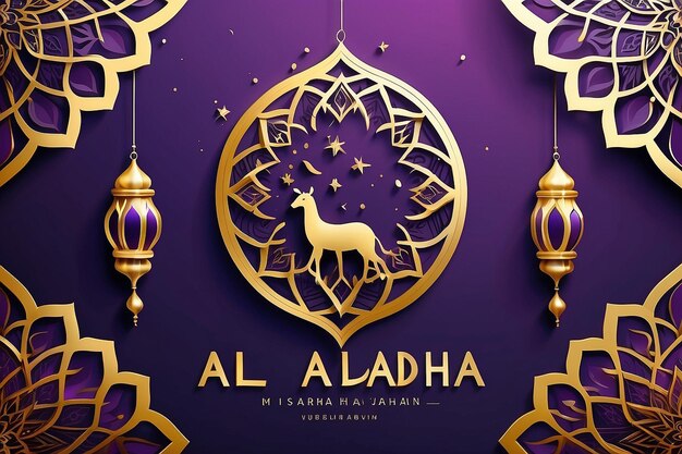 Foto eid al adha banner design ilustração vetorial islâmica e árabe background para musli