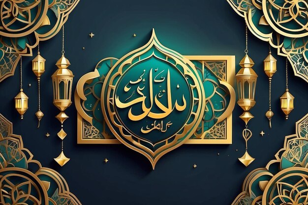 Eid Al Adha Banner Design Ilustração vetorial Islâmica e Árabe de fundo